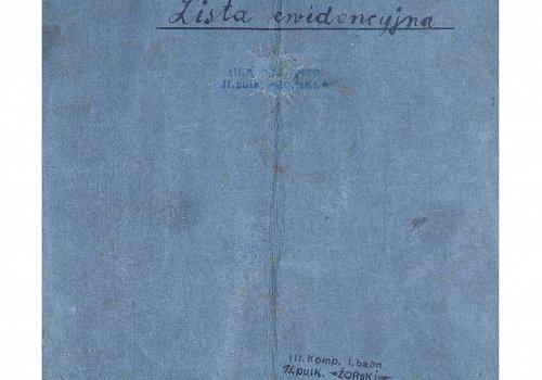 Wymiary: wysokość - 33 cm, szerokość - 21,5 cm; Materiał: papier; Technika: druk, pismo odręczne; Pochodzenie: Sohrau/Żory, Oberschlesien/G&oacute;rny Śląsk; Datowanie: 1921 r. 
Lista ewidencyjna 3 Kompanii I Batalionu 2 Pułku Żorskiego walczącego w III Powstaniu Śląskim zawierająca 213 nazwisk powstańc&oacute;w wraz z wszystkimi danymi osobowymi tj. miejsce i data urodzenia, zaw&oacute;d, miejsce zamieszkania, imiona i nazwiska rodzic&oacute;w oraz miejsce zamieszkania, stan cywilny, ilość dzieci oraz stopień wojskowy. Lista w formie zeszytu składające się z kartonowej okładki i 10 kartek. Dane wypisane odręcznie.